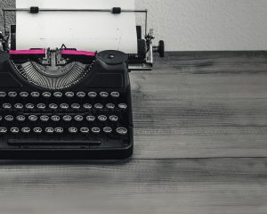 Retro Typewriter With White